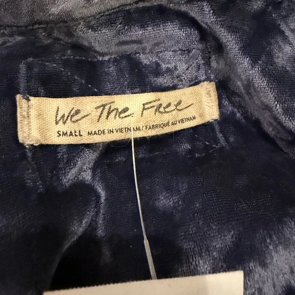 We The Free Velvet Shirt in Deep Blue - Picture 5 of 5